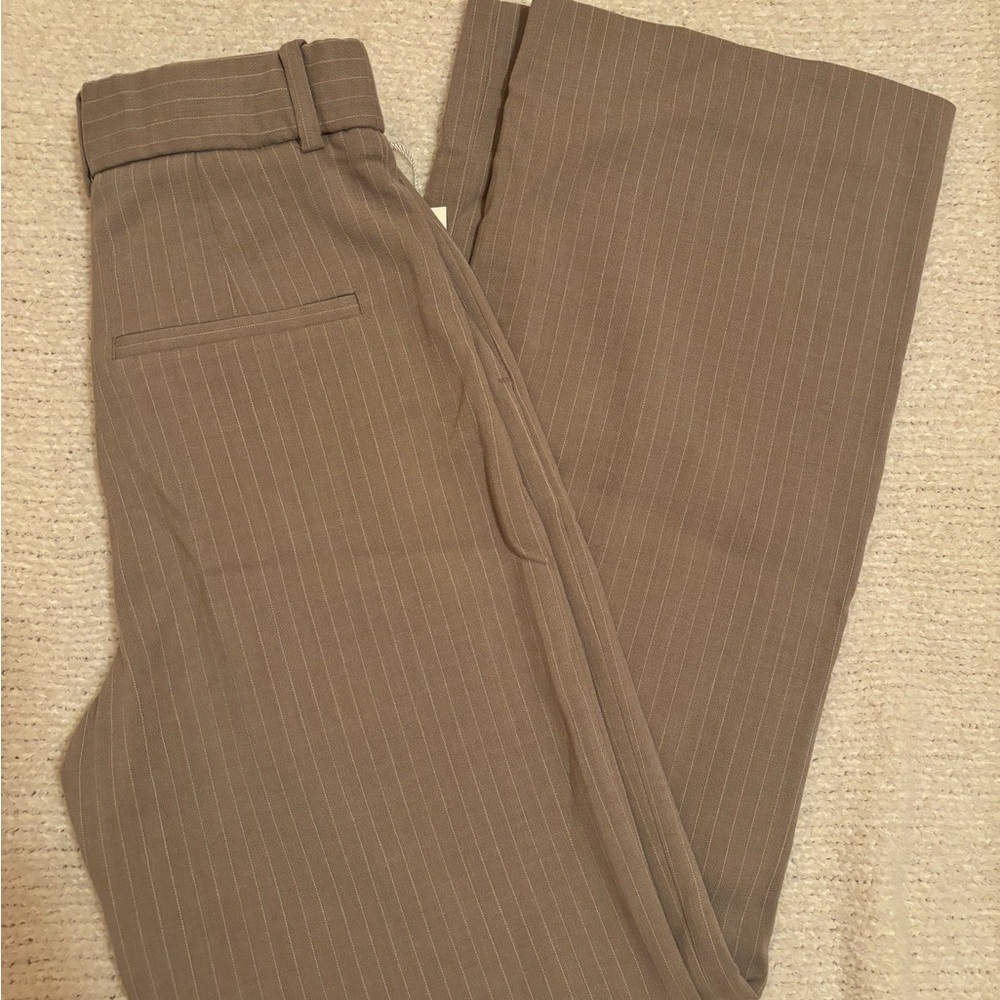 Abercrombie & Fitch Women's Brown Pinstripe Trousers
